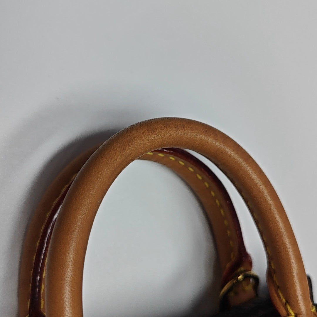 SAC PLAT Mini Monogram Coated Canvas Brown