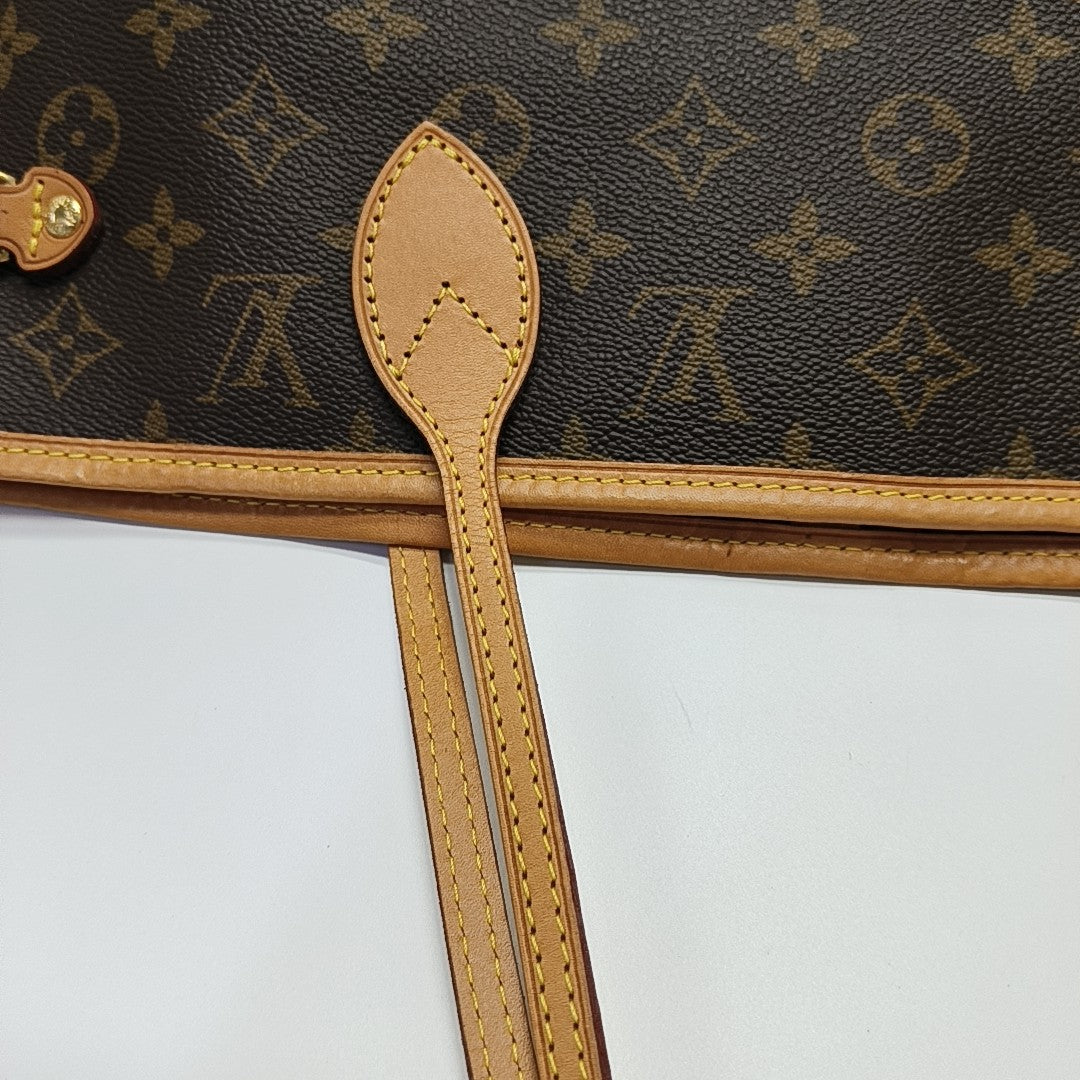 NEVERFULL MM Monogram Coated Canvas Brown