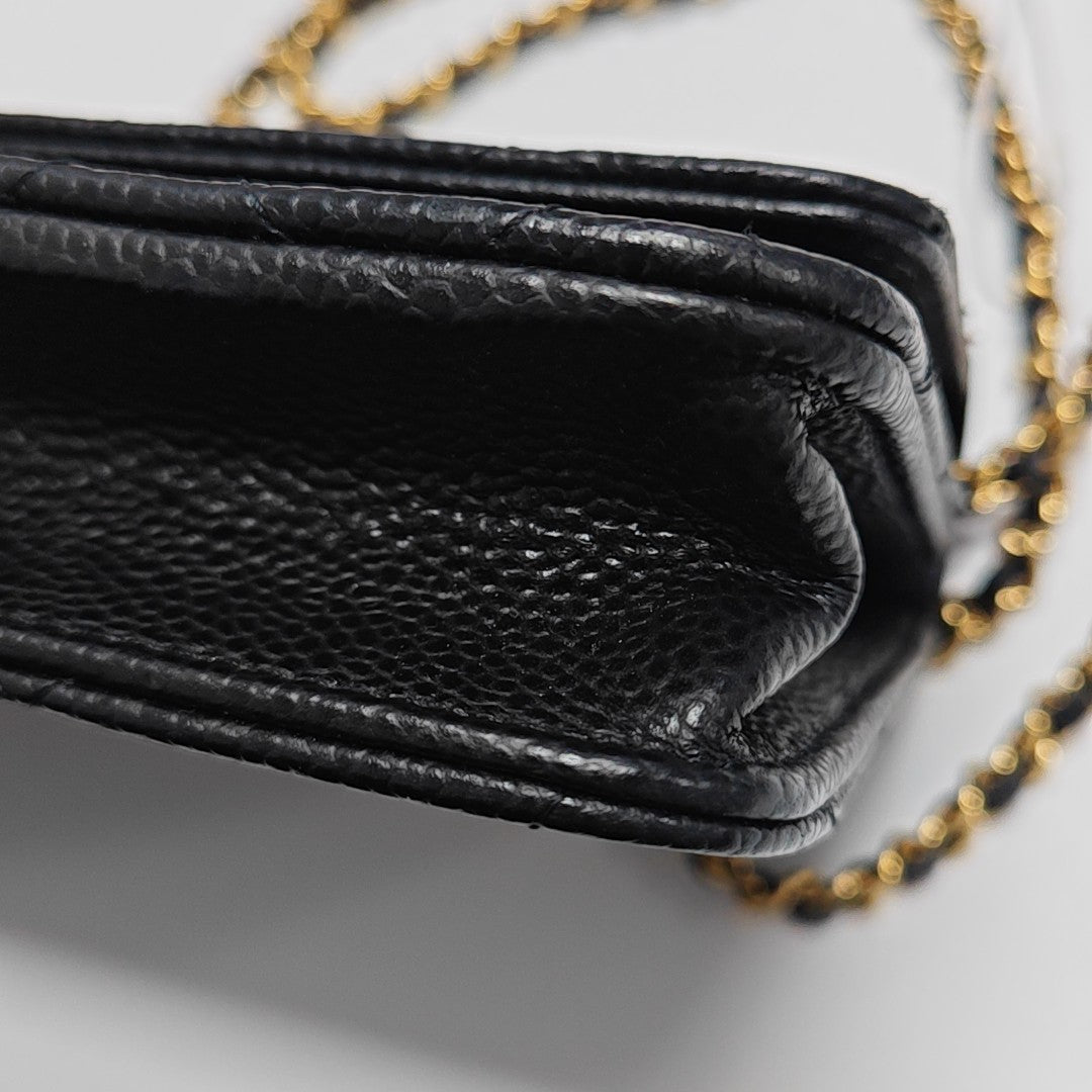 WOC Quilted Grained Calfskin Black