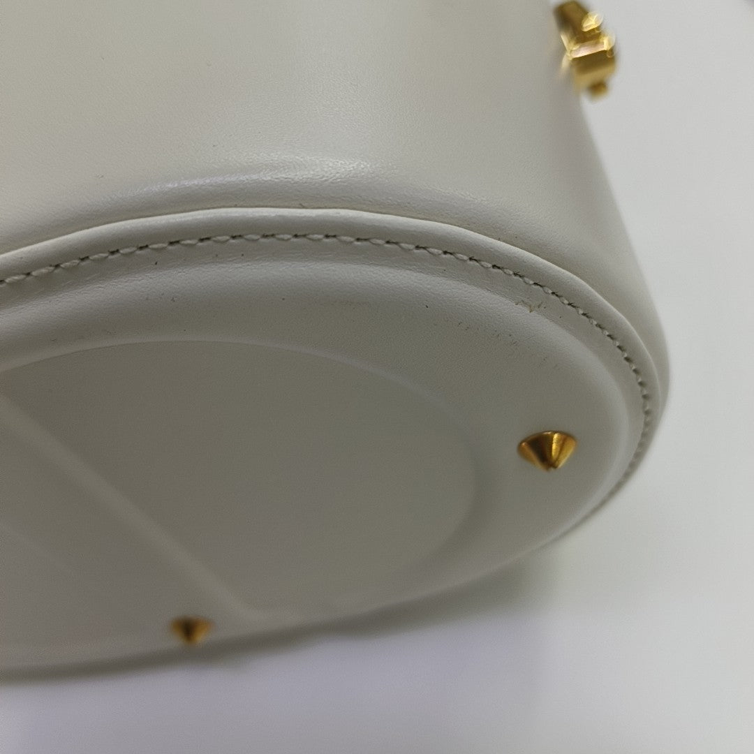 Calfskin Shoulder Bag Small White