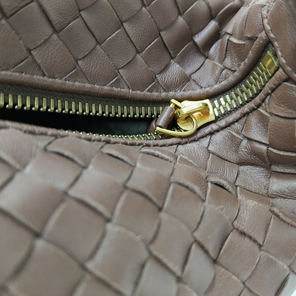 Lambskin Top Handle Bag Brown