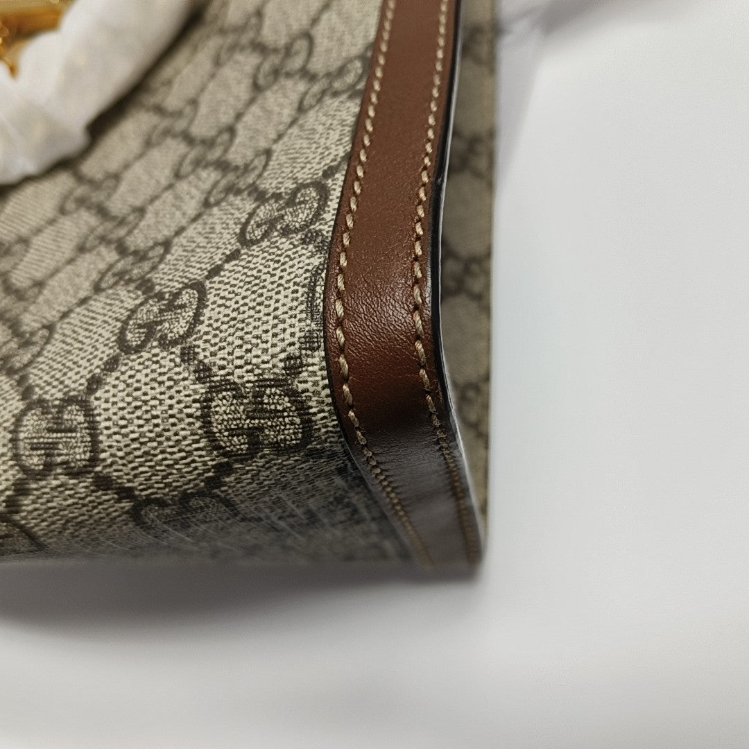 Padlock Small Monogram Coated Canvas Beige