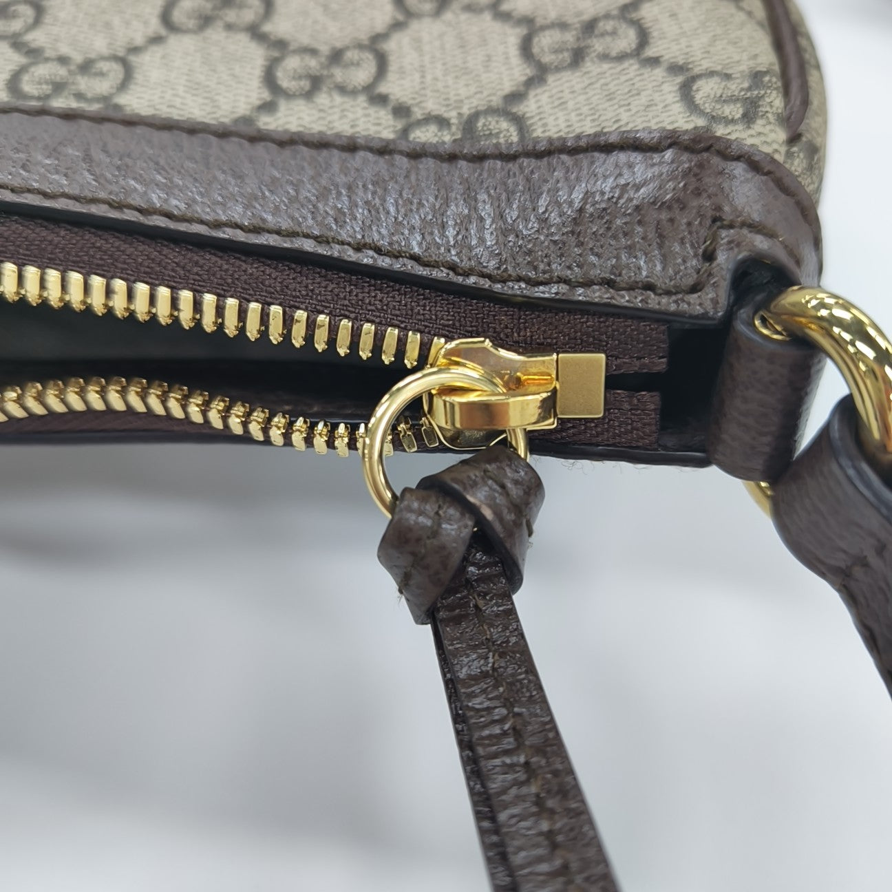 Ophidia Small Monogram Coated Canvas Brown