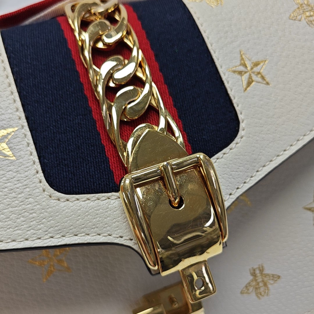 Calfskin Shoulder Bag Small White