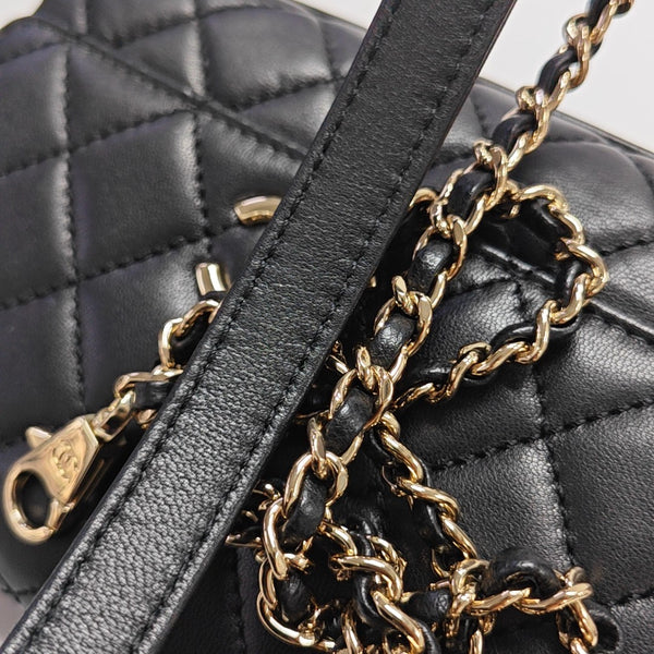 COCO HANDLE Mini Quilted Lambskin Black
