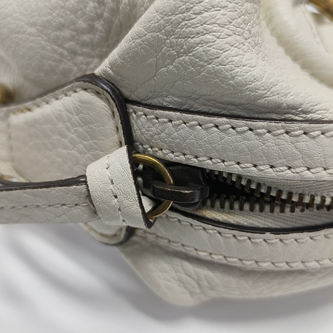 Calfskin Shoulder Bag White