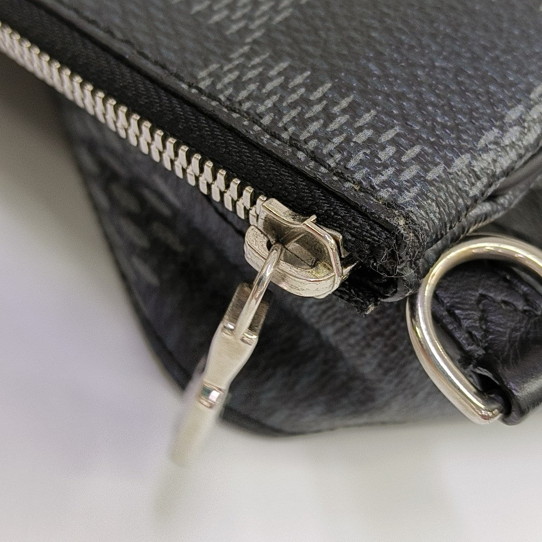 TRIO Damier Graphite Coated Canvas Gray