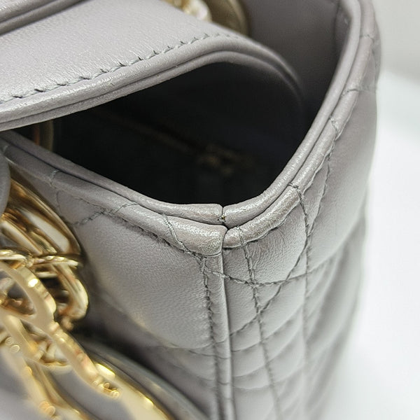 Lady Dior Medium Cannage Lambskin Gray