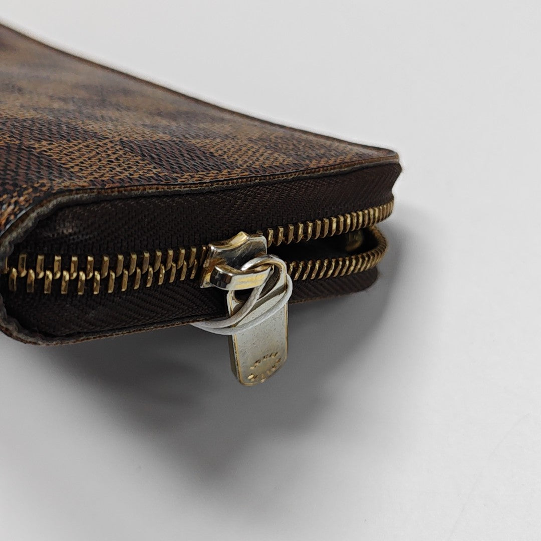 ZIPPY Damier Ebene Coated Canvas Brown Wallet
