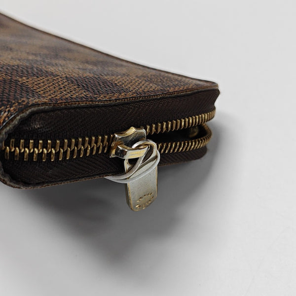ZIPPY Damier Ebene Coated Canvas Brown Wallet