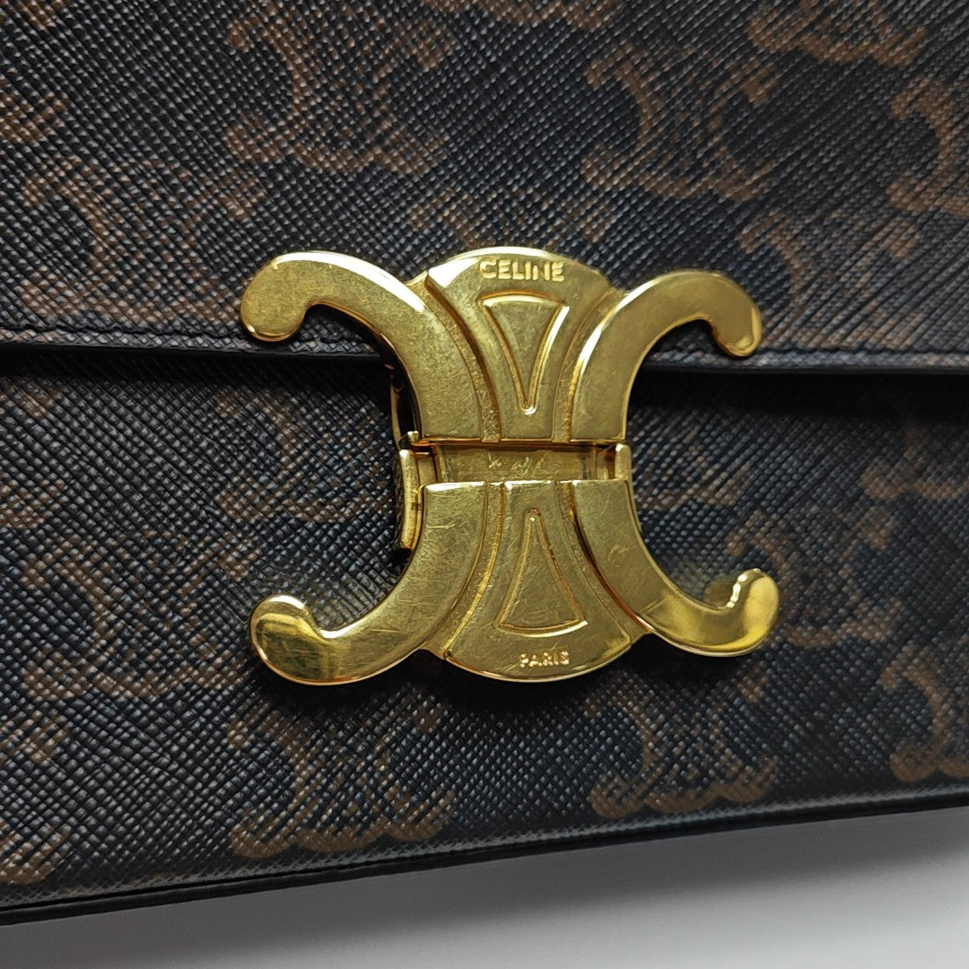 TRIOMPHE Small Coated Canvas Brown
