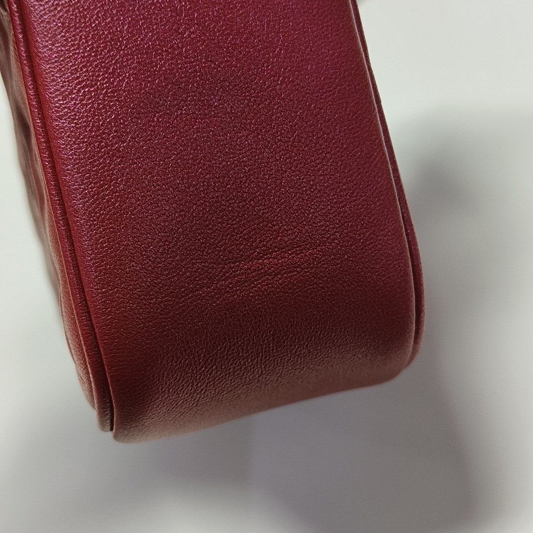 Monogram Calfskin Shoulder Bag Red