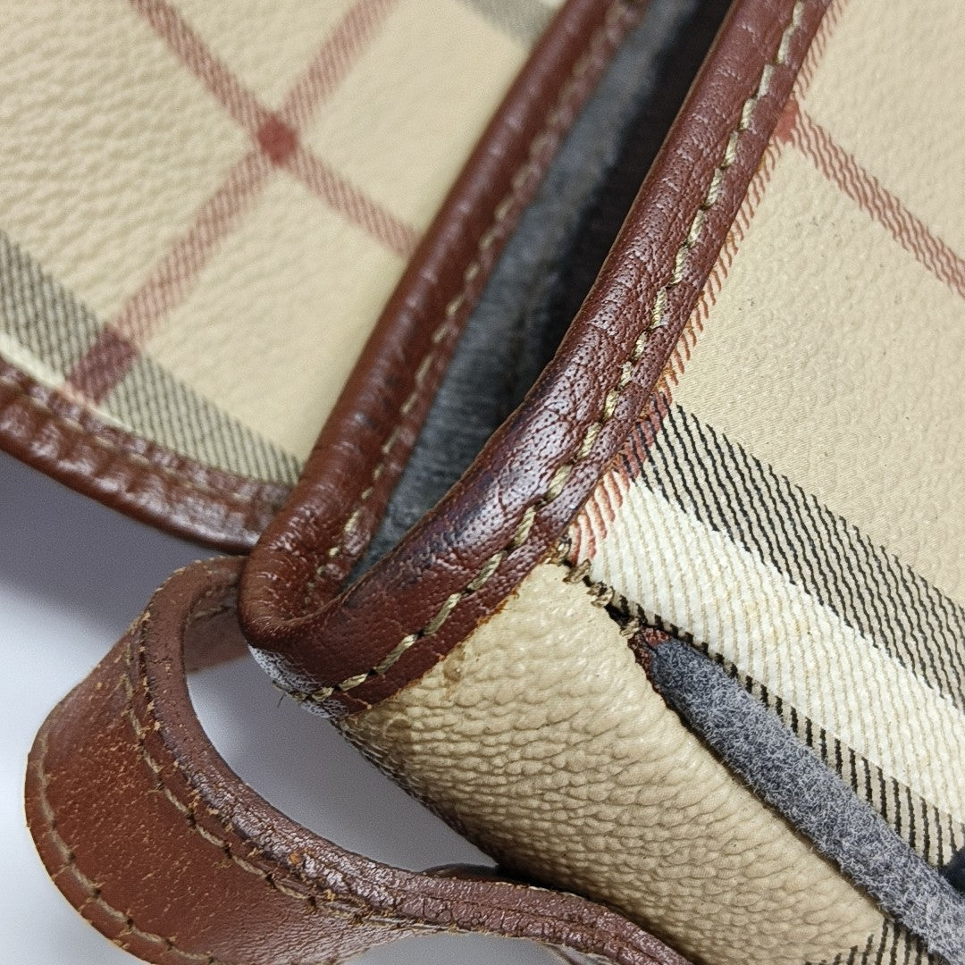 Coated Canvas Crossbody Bag Beige