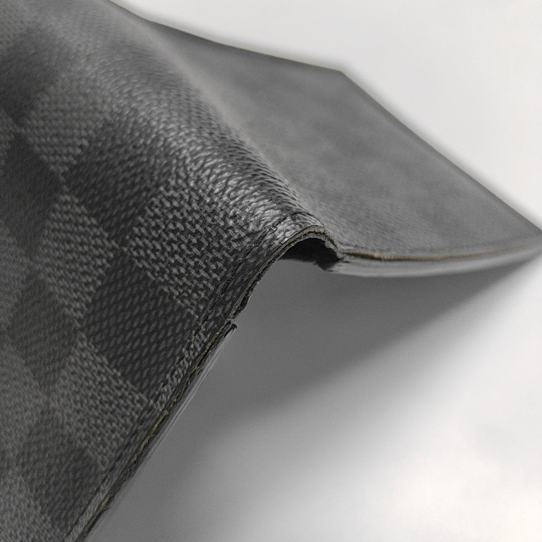 AMERIGO Damier Graphite Coated Canvas Gray Wallet