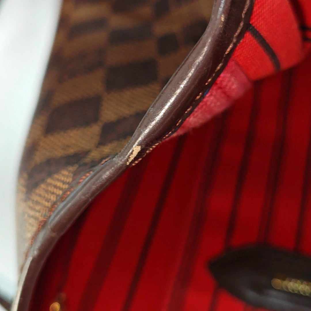 Authenticated pre-owned  NEVERFULL GM Damier Ebene Coated Canvas Brown - Tote Bag at Looply
