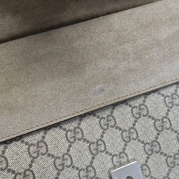 Dionysus Small Monogram Coated Canvas Beige