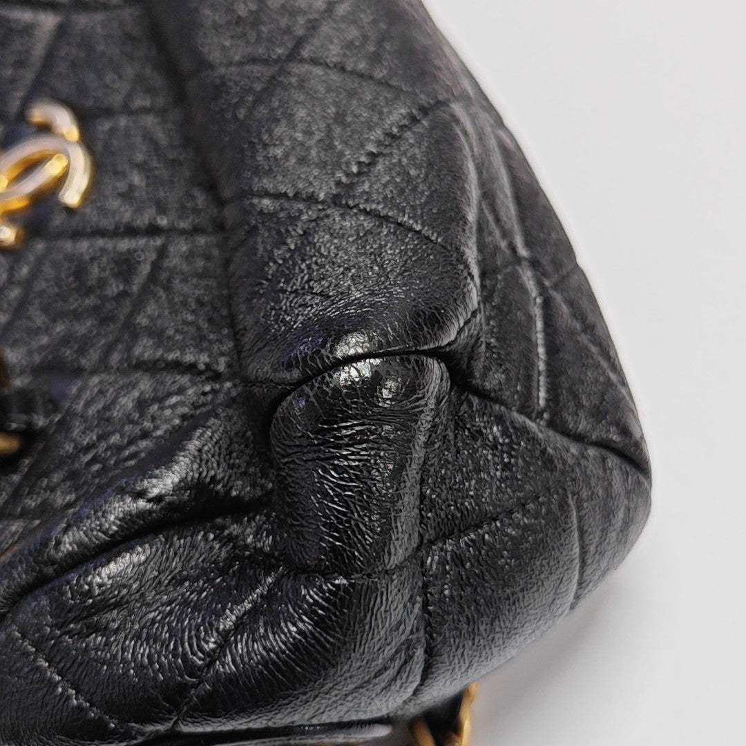 Quilted Calfskin Shoulder Bag Black