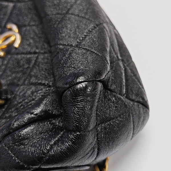 Quilted Calfskin Shoulder Bag Black