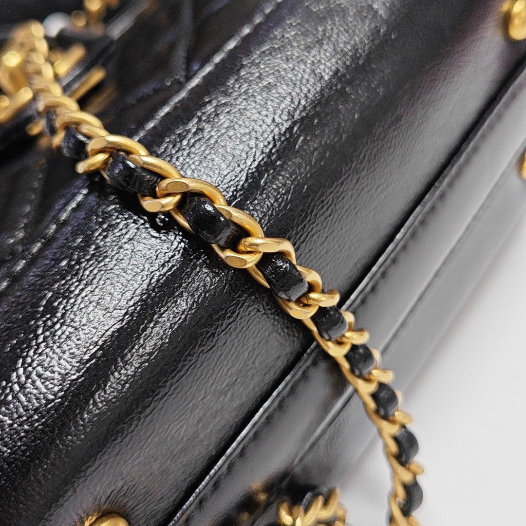 Quilted Lambskin Shoulder Bag Mini Black