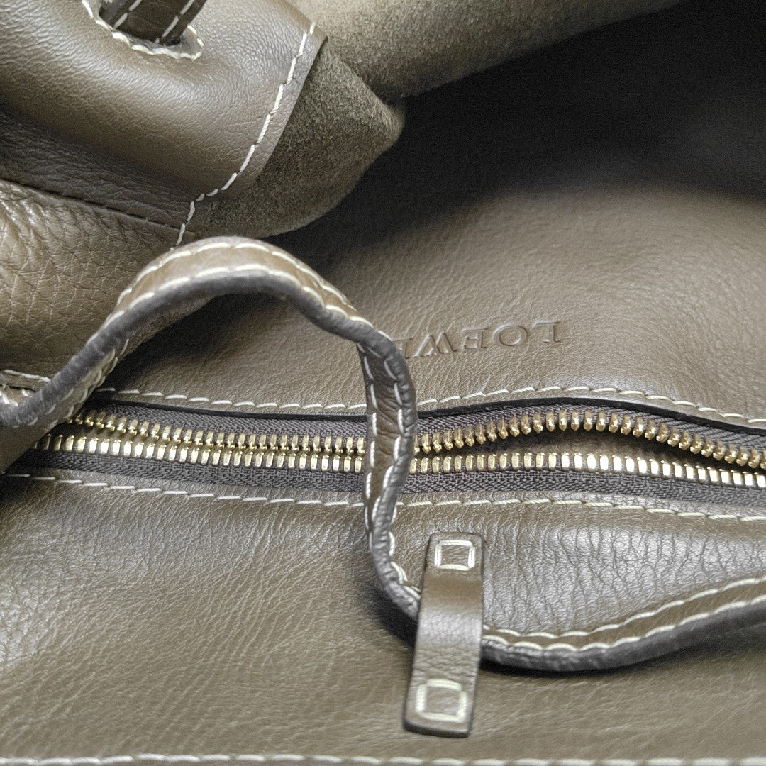 Calfskin Top Handle Bag Brown