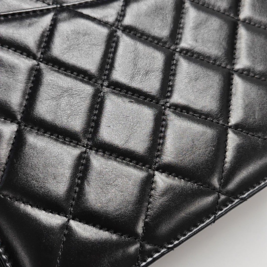 Quilted Calfskin Shoulder Bag Small Black