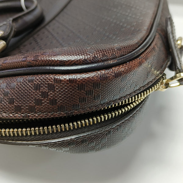 Coated Canvas Shoulder Bag Brown