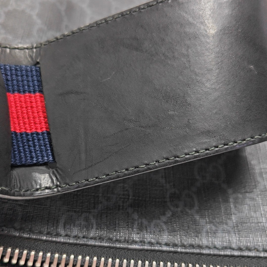 GG Imprime Small Monogram Coated Canvas Black