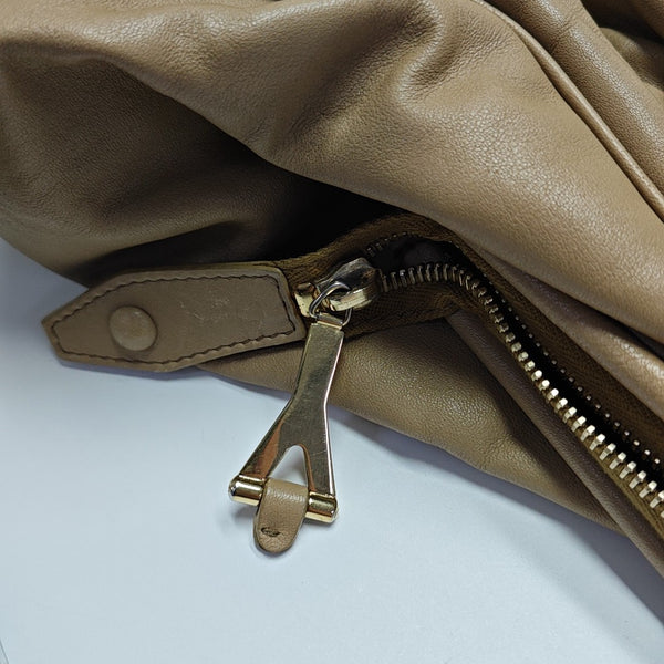 Quilted Calfskin Tote Bag Beige