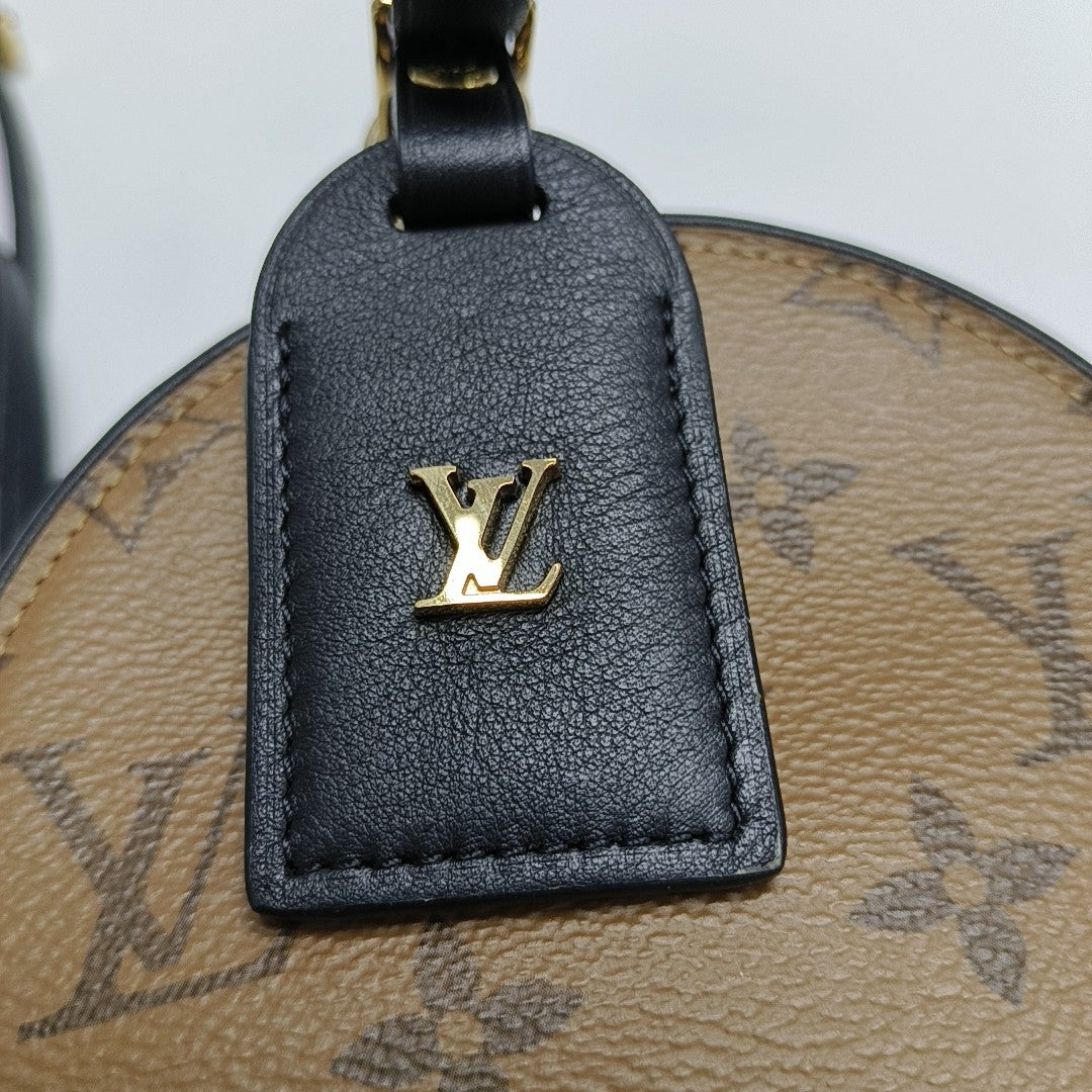 BOITE CHAPEAU Mini Monogram Coated Canvas Brown