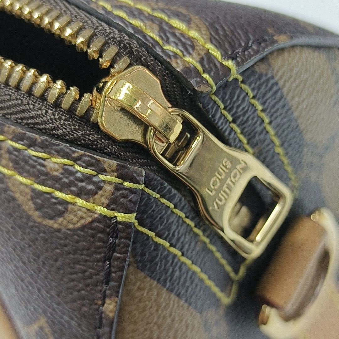 KEEPALL Monogram Coated Canvas Brown