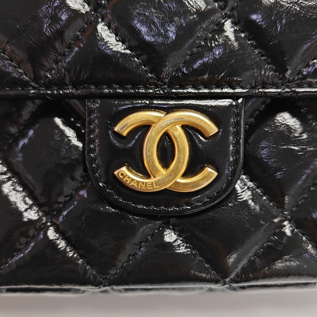 23C HOBO Small Quilted Calfskin Black