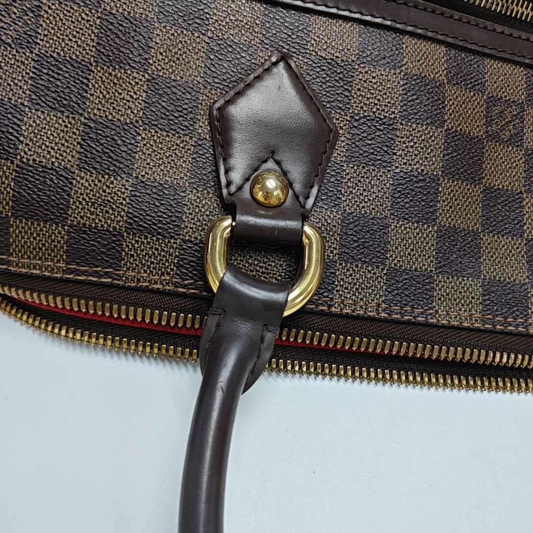 SALEYA Damier Ebene Coated Canvas Brown