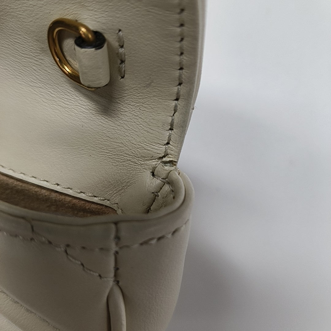 GG Marmont Super Mini Quilted Calfskin White