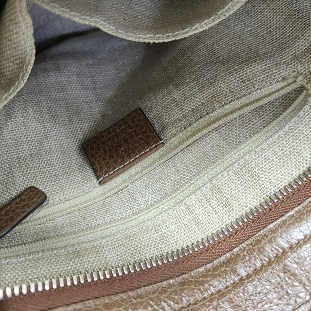 Bree Monogram Coated Canvas Beige
