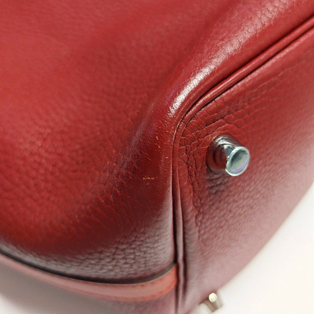 Authenticated pre-owned  Picotin Lock 18 Clemence Red - Bucket Bag at Looply