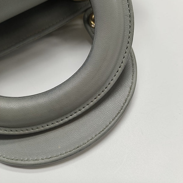Lady Dior Mini Cannage Lambskin Gray