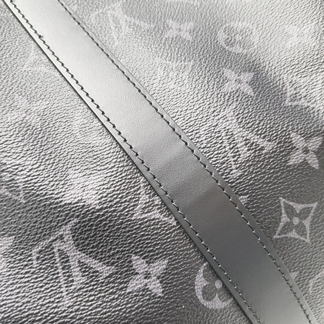KEEPALL 50 Damier Graphite Coated Canvas Black