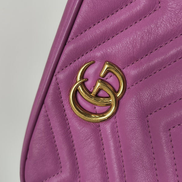 GG Marmont Mini Quilted Calfskin Purple