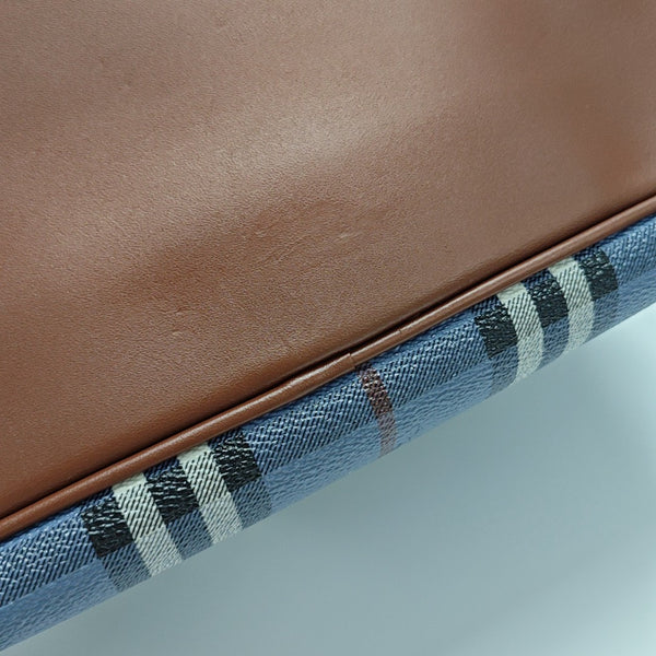 Coated Canvas Tote Bag Blue