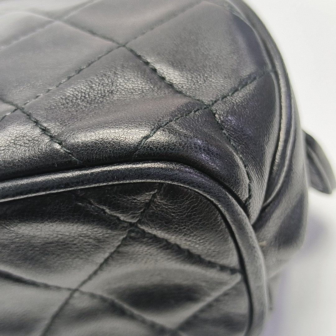 Quilted Lambskin Shoulder Bag Black