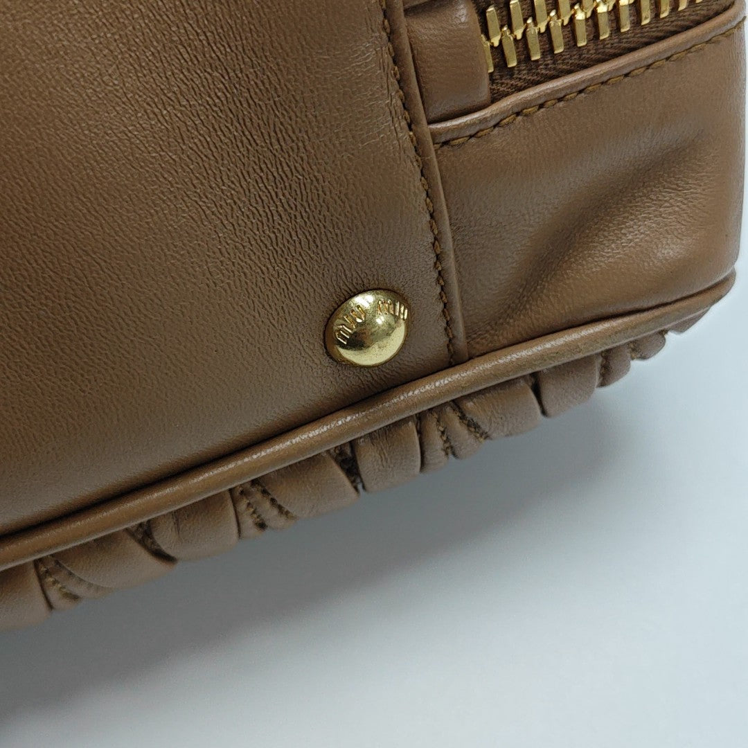 Arcadie Matelassé Large Quilted Lambskin Brown