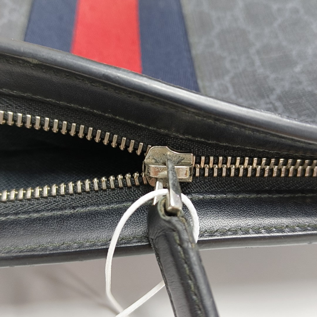 GG Supreme Monogram Coated Canvas Gray