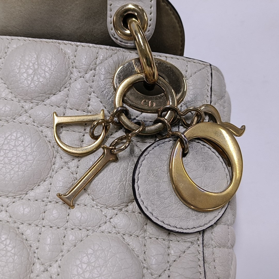 Lady Dior Mini Cannage Lambskin White