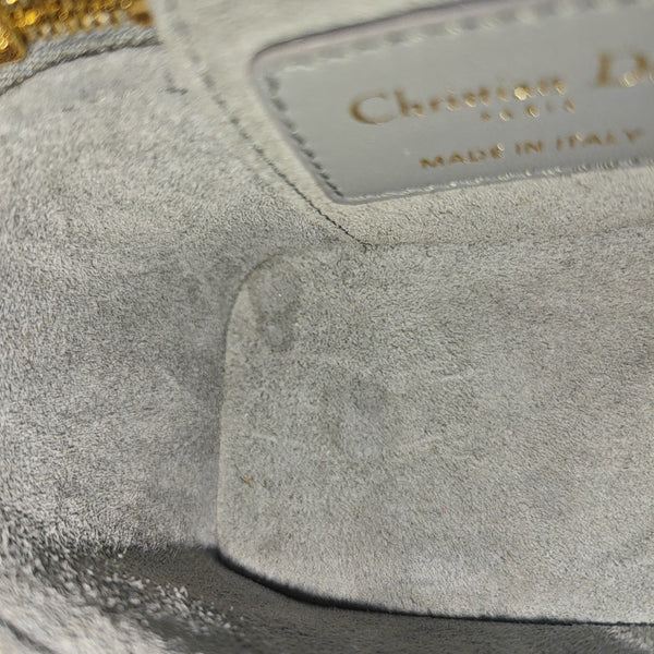 Vanity Lady Dior Super Mini Cannage Lambskin Gray