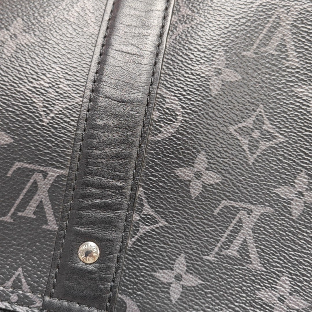KEEPALL Monogram Coated Canvas Black