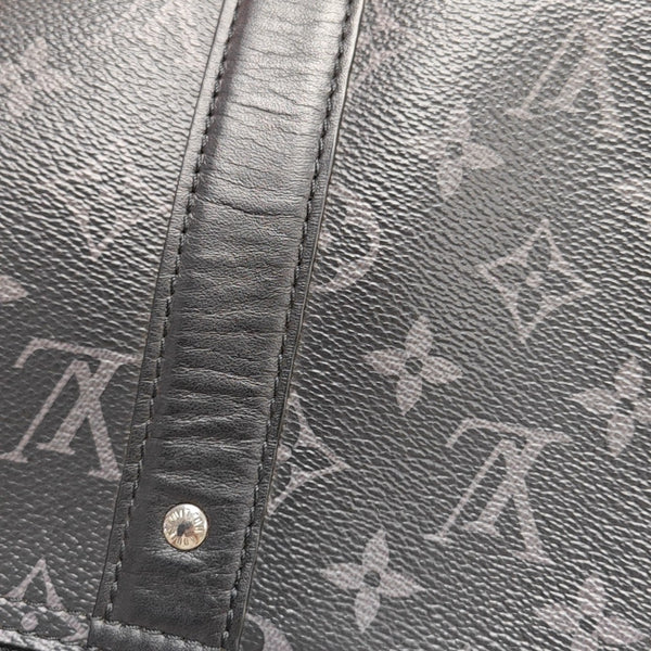 KEEPALL Monogram Coated Canvas Black