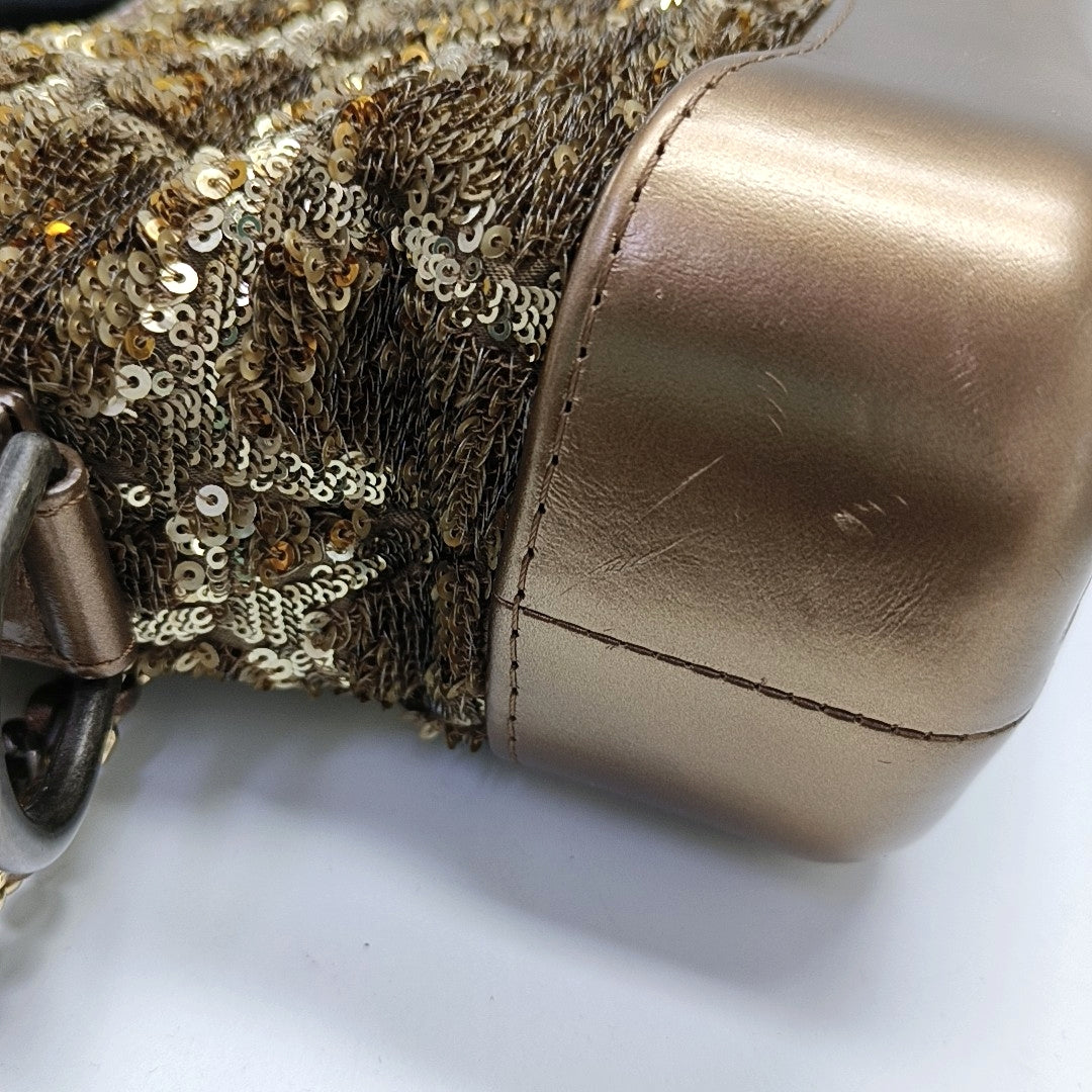 Authenticated pre-owned  GABRIELLE Small Sequins Brown - Shoulder Bag at Looply