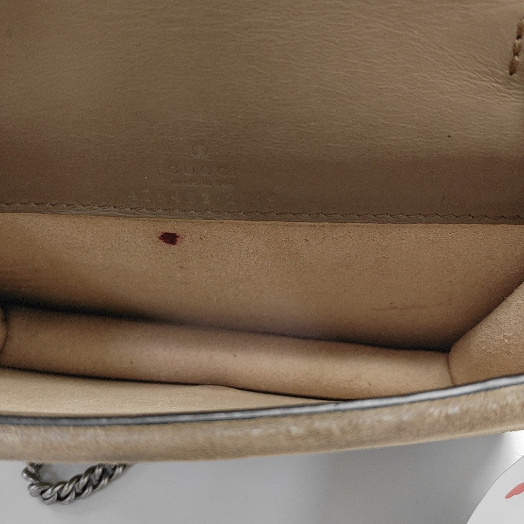 Dionysus Super Mini Monogram Coated Canvas Beige