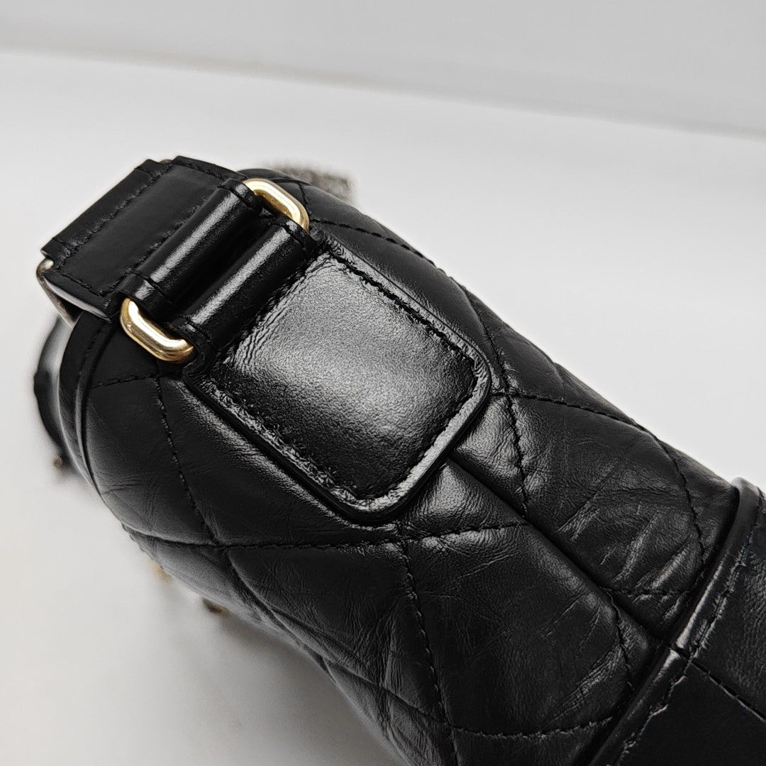 GABRIELLE Small Quilted Calfskin Black