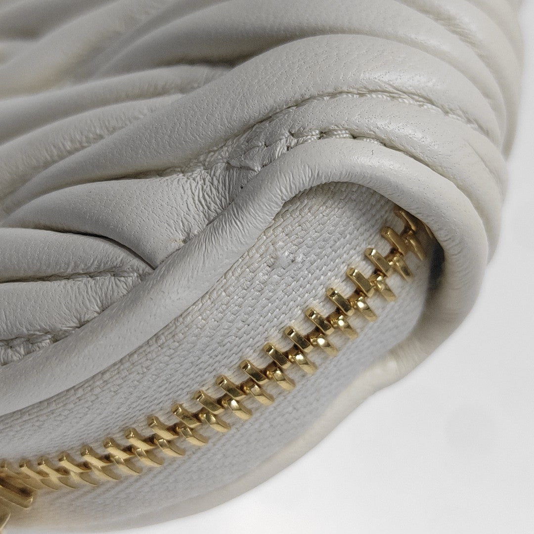 Quilted Lambskin Clutch White